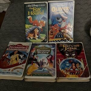 Walt Disney VHS Tapes Lot of 5 sleeping beauty, the Fox and the hound